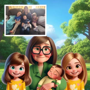 Custom Pixar Style Portrait from Your Photo | Personalized 3D Cartoon Character | Couple, Family, Pet Gift | Digital Pixar Art