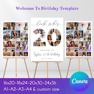 Personalized 20th Birthday Photo Collage 20th Birthday Photo Collage, 20th Birthday Gift, Birthday Number 20 Printable , Digital Download
