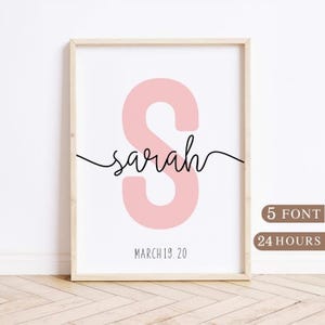 Custom Initial Print| Personalized name print, Printable Name Sign,Personalized Initial name print, Custom Initial Print,Printable Name Sign