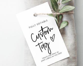 Bewerkbare sjabloon kalligrafietag: modern aangepast ontwerp (direct downloaden)