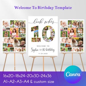 Personalized 10th Birthday Photo Collage 10th Birthday Photo Collage, 10th Birthday Gift, Birthday Number 10 Printable , Digital Download