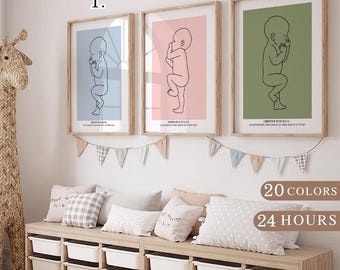 Personalized Newborn Scale 1:1 Illustration - Baby Birth Poster (Digital Download)