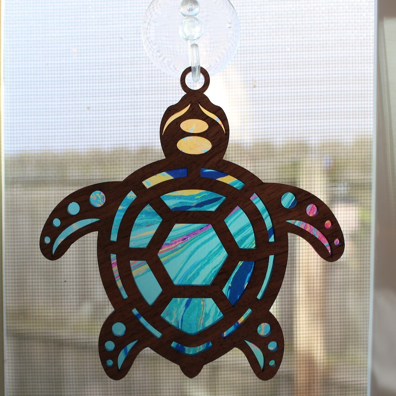 Turtle Suncatcher - Wooden - Etsy