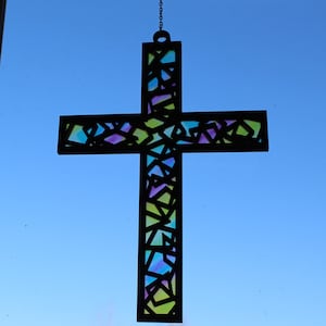 DIGITAL FILE ONLY - Cross Suncatcher - svg - png - pdf - Laser File - Ready to Cut