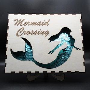 Mermaid Reversible Sequin Shadowbox Wall Decor