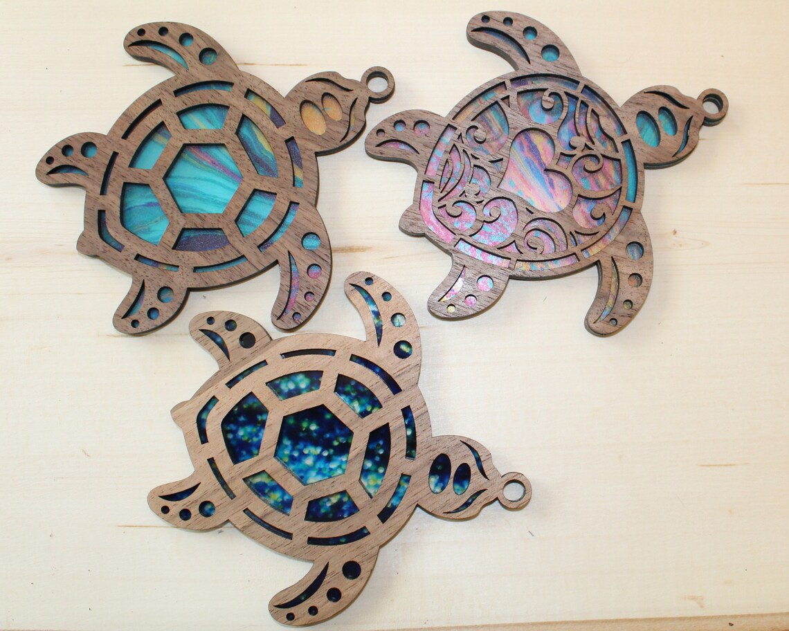 Turtle Suncatcher - Wooden - Etsy