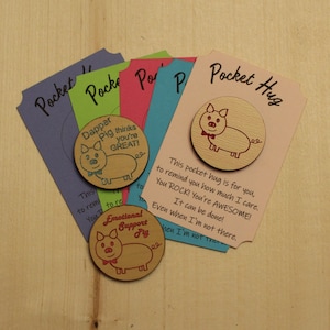 Câlin de poche cochon - pièce de monnaie - amour - soutien - affirmation de soi - cadeau