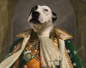 Pet Portrait From Photo, Royal Pet, Custom Dog Portrait, Cat Portrait, Napoleon Portrait For Pet Owner, Classic Pet Portrait, Pet Art, D1