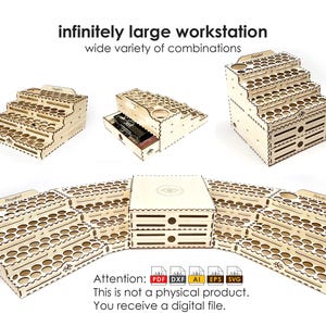 Mega Paint Holder Airbrush Paints, Laser Cut File Pdf Ai Svg Dxf, Sewing Pattern, Acrylic Paints, Craft Paint, Workstation