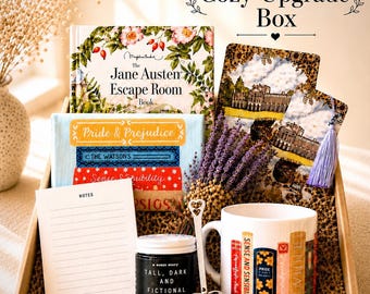 Jane Austen Gift Box Set – Pride and  Prejudice Book Lover Gift, Tea & Candle Box – Choose Classic or Cozy Upgrade with Mug