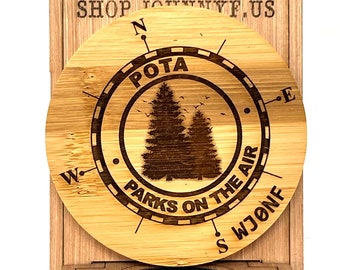 Bamboo POTA Logo Coaster w-Call Sign