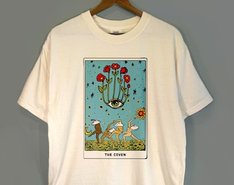 Coven Tarot Card T-Shirt, Dancing Witches, Comfort Colors