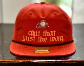 Vintage Over the Garden Wall Hat - Aint That Just the Way Funny Quote Embroidered Cap, Olde English Style Autumn Gift