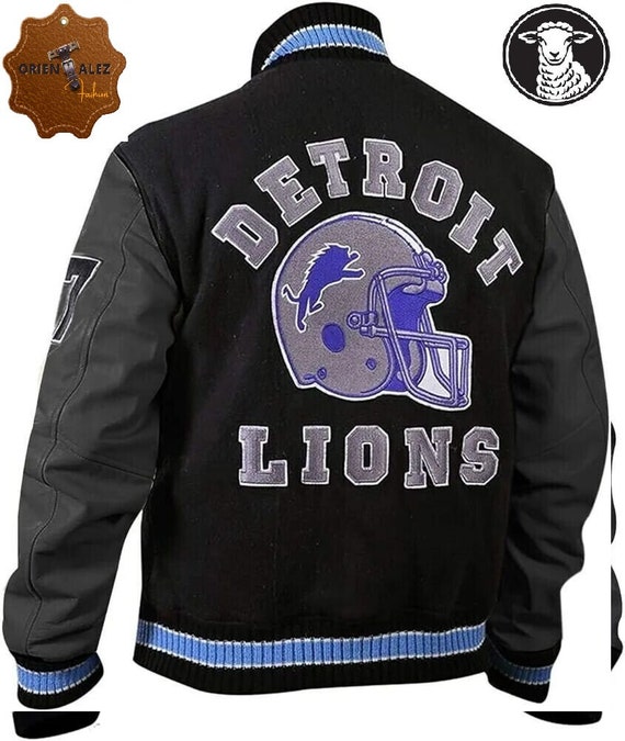 Beverly Hills Cop Axel Foley Detroit Lions Letterman Biker Jacket