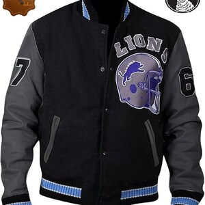 Detroit Lions Letterman Jacket Etsy