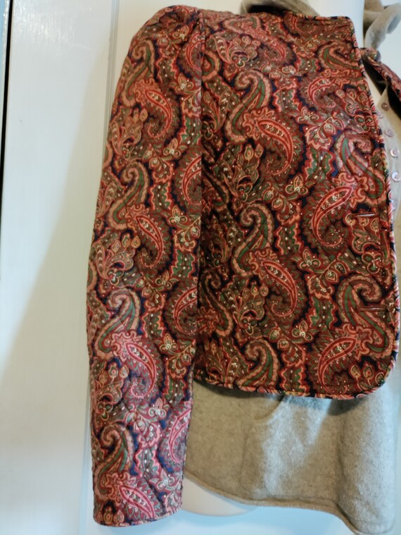 Vintage 80s Vera Bradley Cropped Quilted Jacket, Red + White Ditsy Print M main image 0