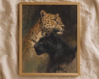 Leopard Wall Art Print, Retro Cheetah Print, Dorm Room Decor, Aesthetic Apartment Decor, Digital Download