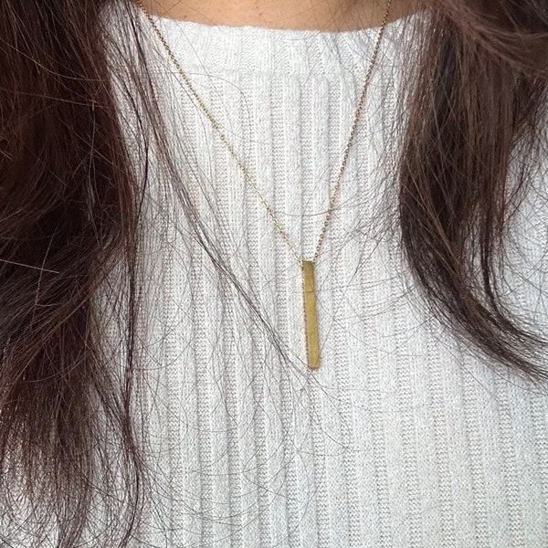 Minimalist bar necklace | 18k gold plated stainless steel | tarnish resistant  | women’s jewelry | stacking necklaces