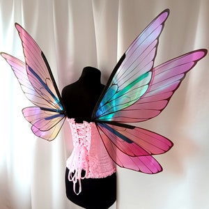 Pink elf wings, iridescent elf wings, wings for Halloween, wings for photos, wings for cosplay