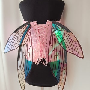 Realistische transparante iriserende insectenvleugels voor Halloween-kostuum voor volwassenen