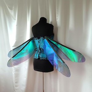 Iridescent Dragonfly Wings: Renaissance Festival Costume, Adult Halloween Wings
