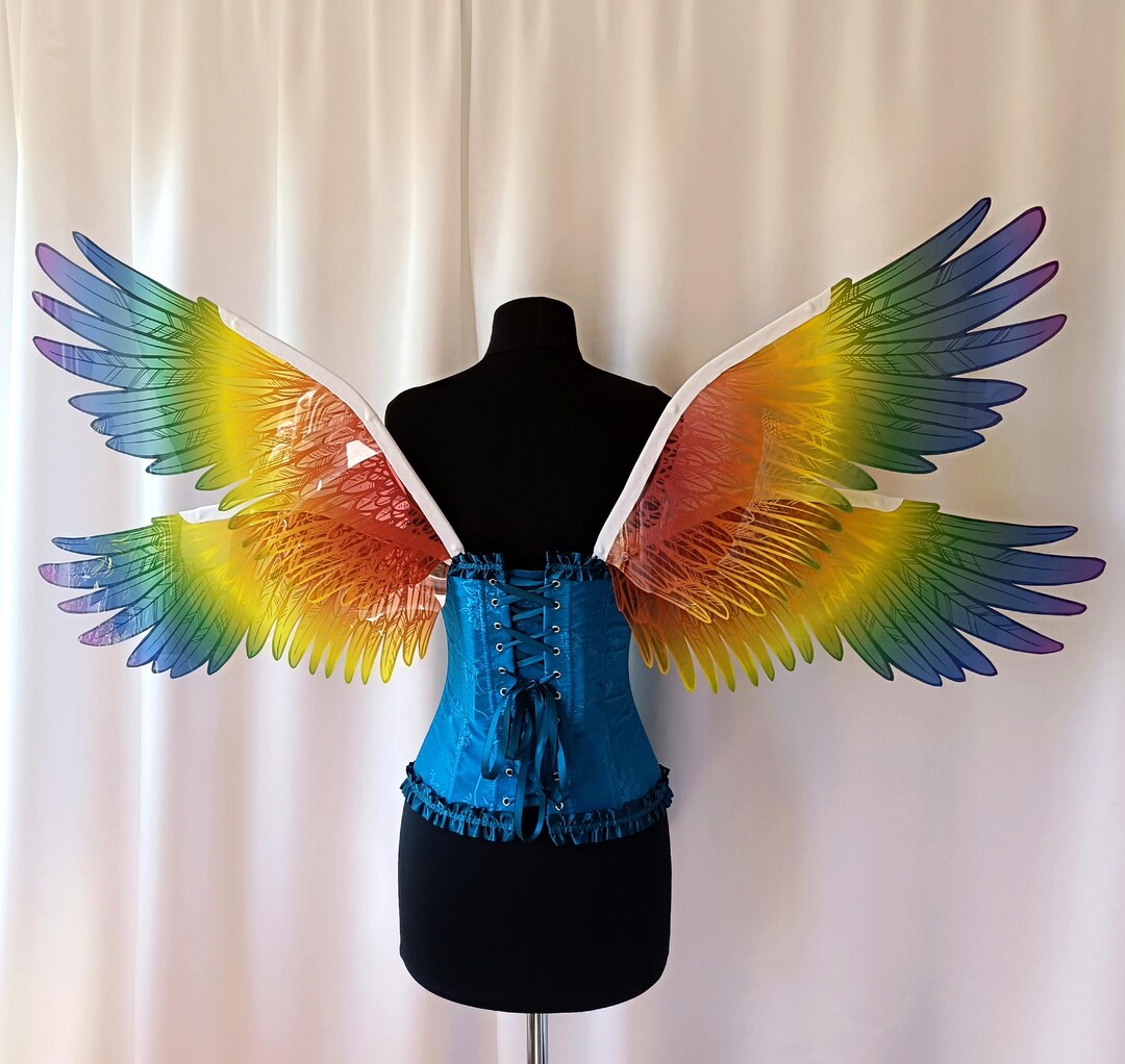 Rainbow Angel Wings for an Adult Costume for a Carnival or Parade ...