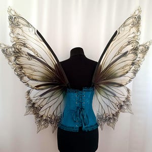 Handgemaakte vintage vlindervleugels, doorzichtige plastic feeënvleugels, fantasy-cosplayaccessoire voor volwassenen