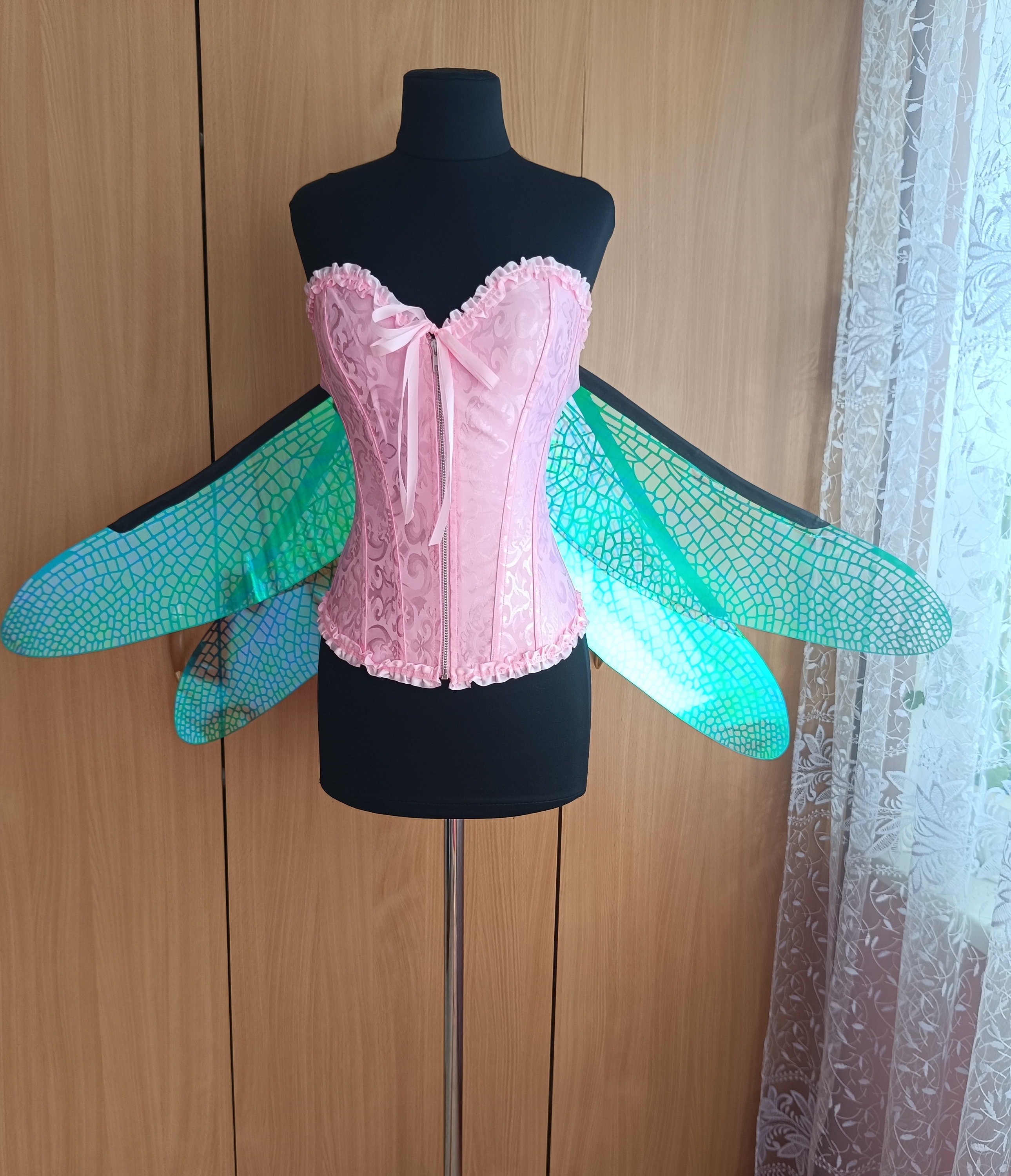 Ailes De Libellule Rose – Accessoire Cosplay Carnaval Halloween – Léger Et Réaliste