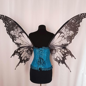 Black Witch Wings: Floral Branch Pattern, Costume Cosplay