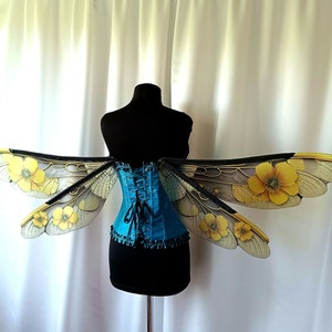 Fairy Dragonfly Wings: Yellow Flower Costume Accessory
