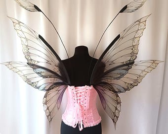Vintage Style Fairy Wings: Transparent Adult Costume, Cosplay Elf Wings