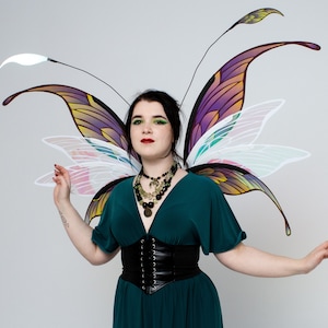 Yellow and blue fairy wings for Halloween cosplay,wings for the renaissance festival