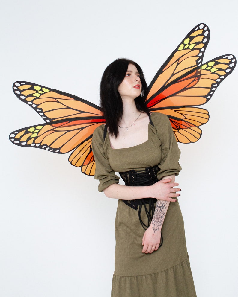 Orange Butterfly Wings with Mask