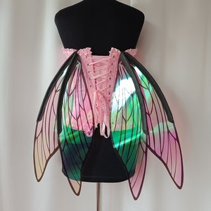 Transparent realistic wings with black outline for elf costume for Halloween, Renaissance festival