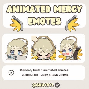 Mercy Overwatch Animated Twitch Discord Emote Pack Gaming Streaming Streamer