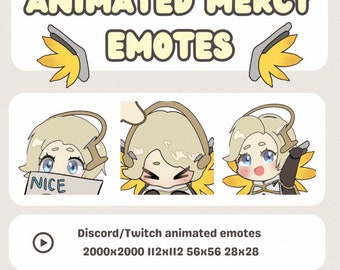 Mercy Overwatch Animated Twitch Discord Emote Pack Gaming Streaming Streamer