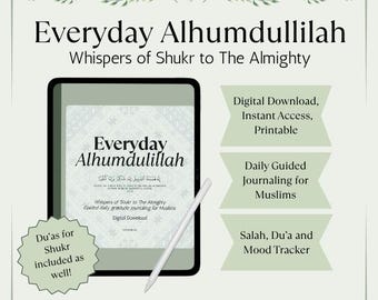 Muslim Gratitude Journal, Du'a, Salah, Mood Tracker (download digital)