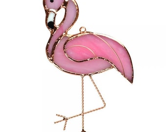 Stained Glass Flamingo Suncatcher