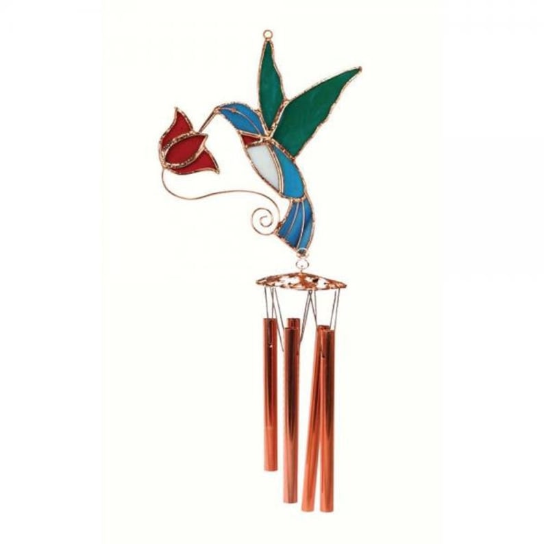GlassGiftsandGoods Hummingbird Wind Chime