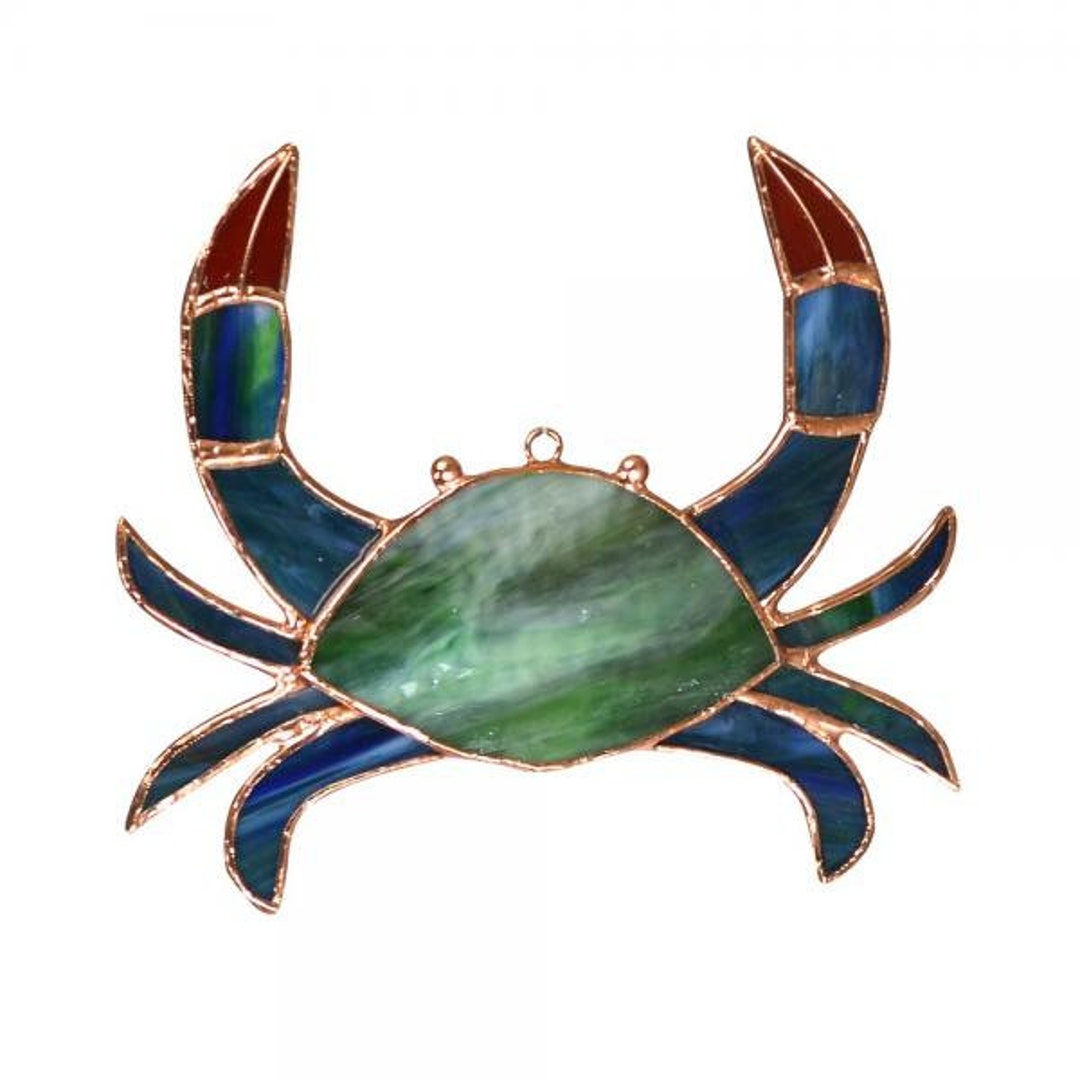 Stained Glass Crab Suncatcher Etsy