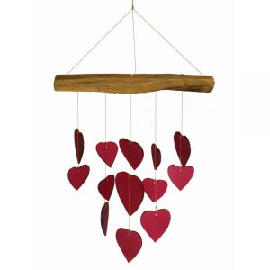 Red Heart Glass Chime