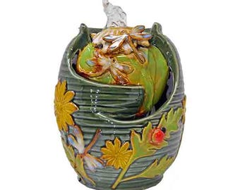 Dragonfly Tabletop Ceramic Fountain