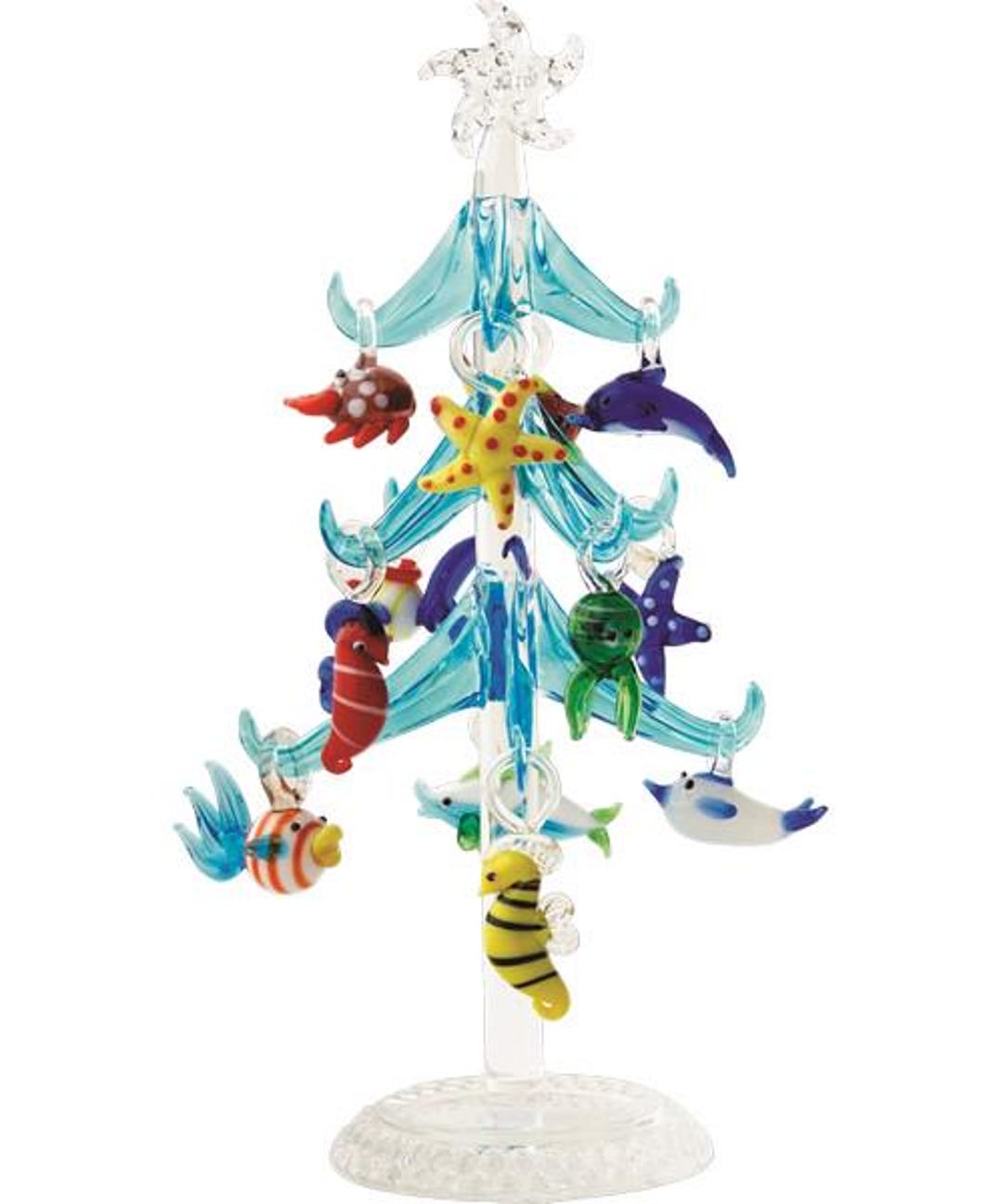 Sea Life Tree Glass Blue Tree With Sea Life Ornaments - Etsy