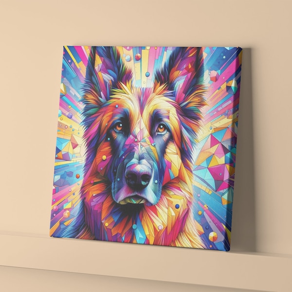 Chromatic german shepherd poster | digital printing | kids wall art | youth wall art | art for nurseries