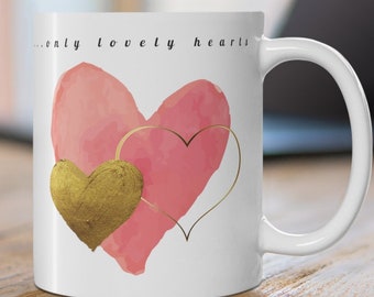 Mama Mug gift pink - Only lovely hearts Mug 11 oz Valentine's day gift