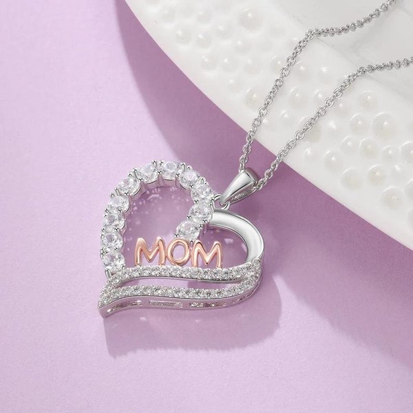 Mom Eternal Love Diamond Necklace - Best Mothers Day Gift for Moms - Jewelry Fashion Creative - Cubic Zirconia