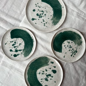 Handmade ceramic plate set, dishwasher safe
