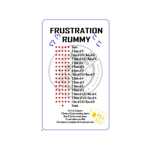 Frustration Rummy Game, .svg .pdf .png .dxf CNC Laser File