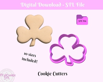 Kleeblatt Cookie Cutter STL: St. Patrick's Day Backen (Digitaler Download)