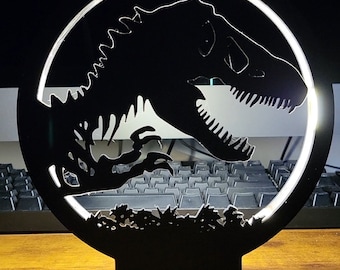 Jurassic Park-Inspired 3D Printed Desk Lamp - Dinosaur-Themed Workspace Lighting